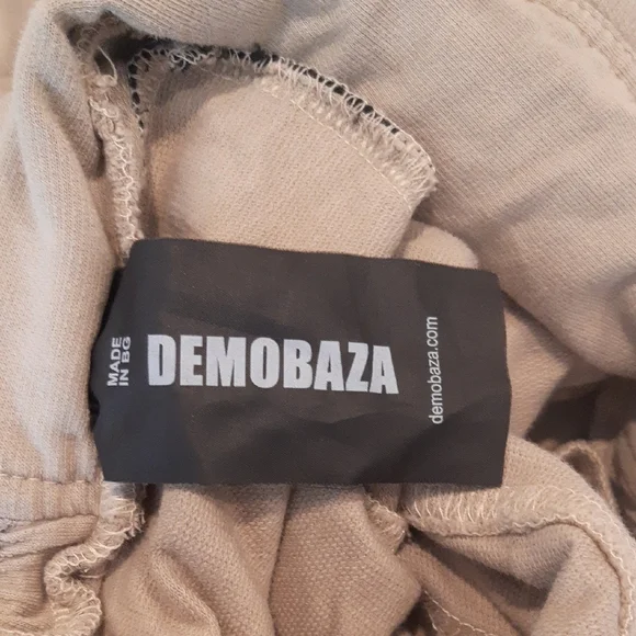 DEMOBAZA Gray/Beige Cargo Pants with Tapered Legs - Picture 2 of 15